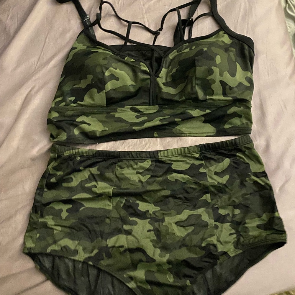 Torrid Two Piece Camo Swim Suit
